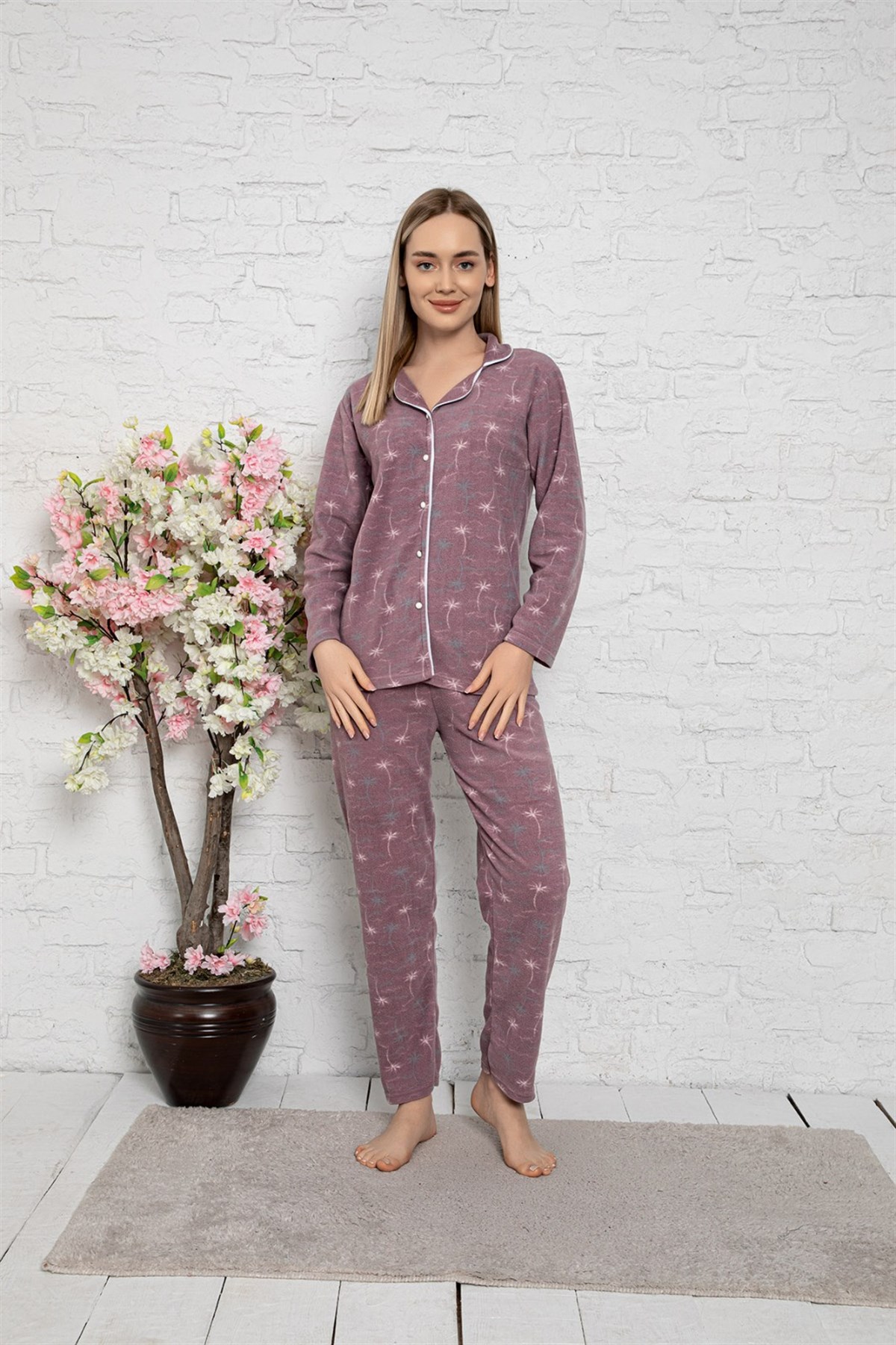 Cansoy Desenli G.Kurusu Bayan Pijama Takımı (6059)