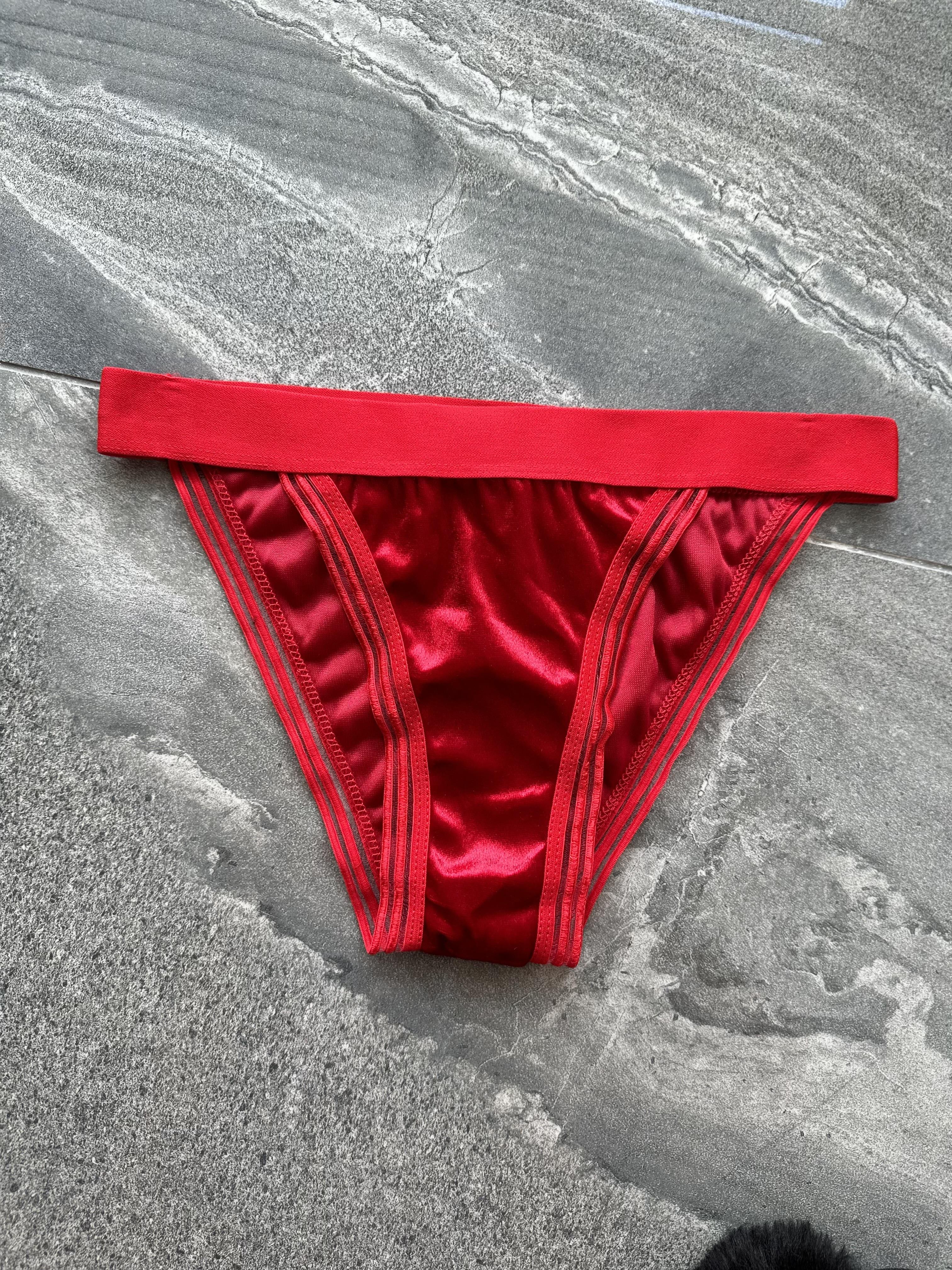 Cansoy Transparan Kırmızı Kadife Külot