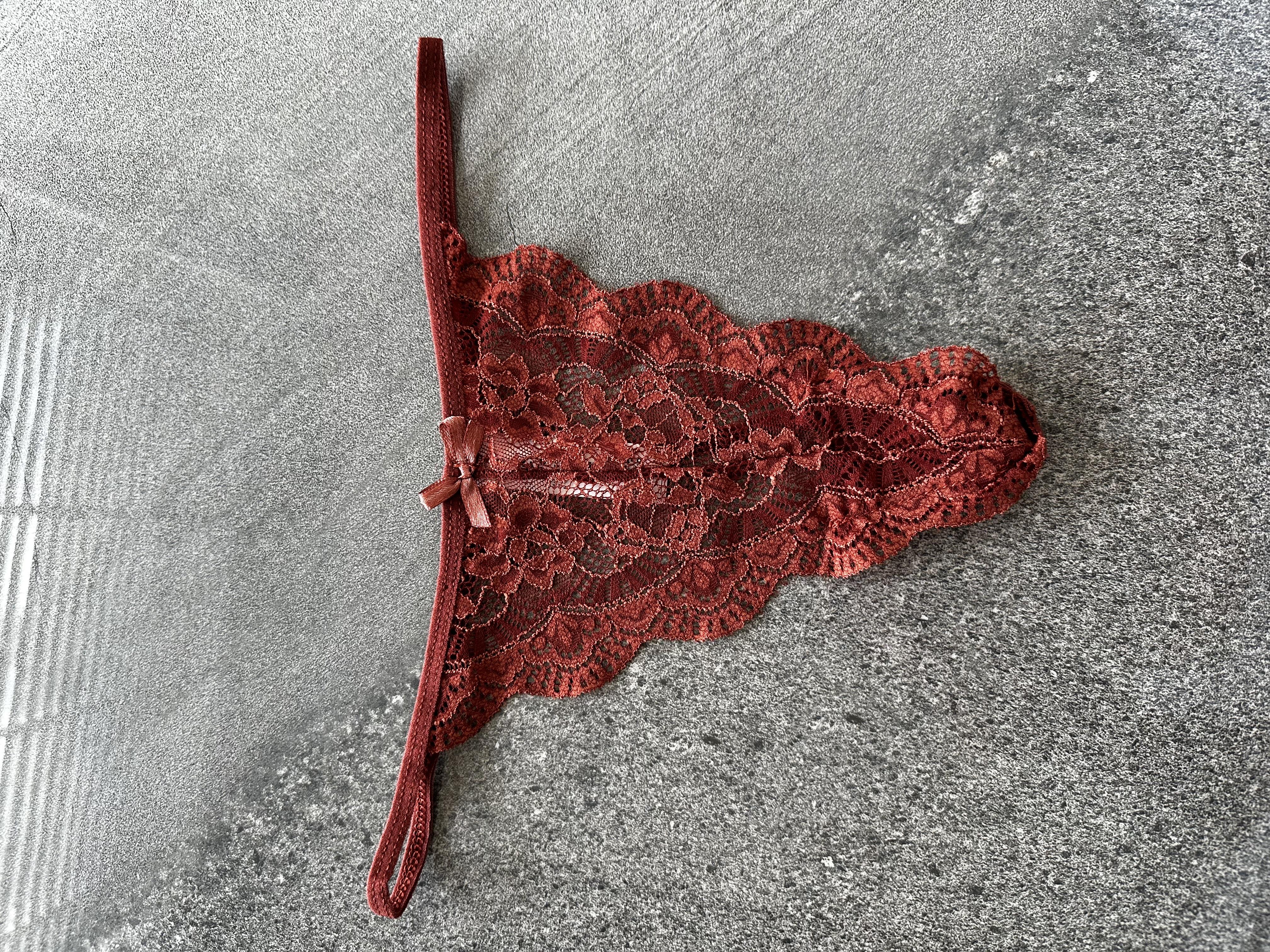 Dantelli İpli Kiremit Tanga