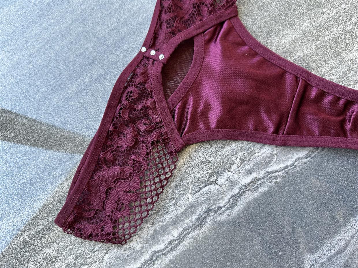 Dantelli Taşlı Tanga