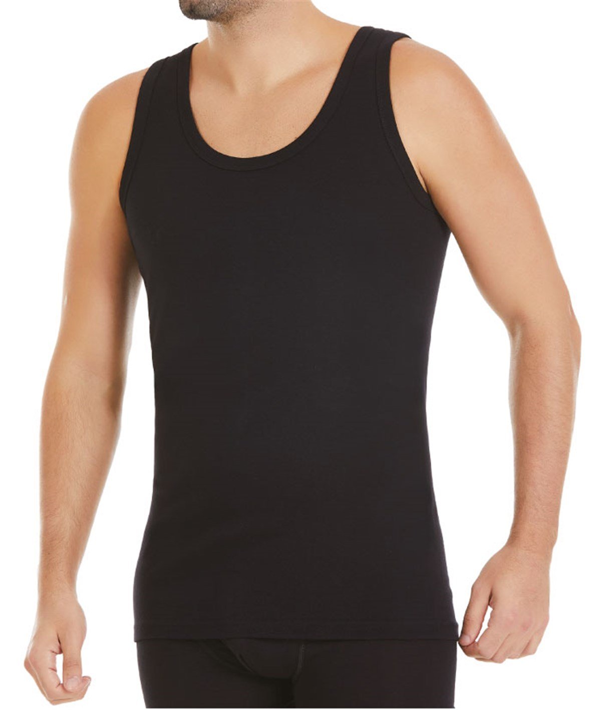 Erkek Ribana Siyah Kolsuz Atlet(18)