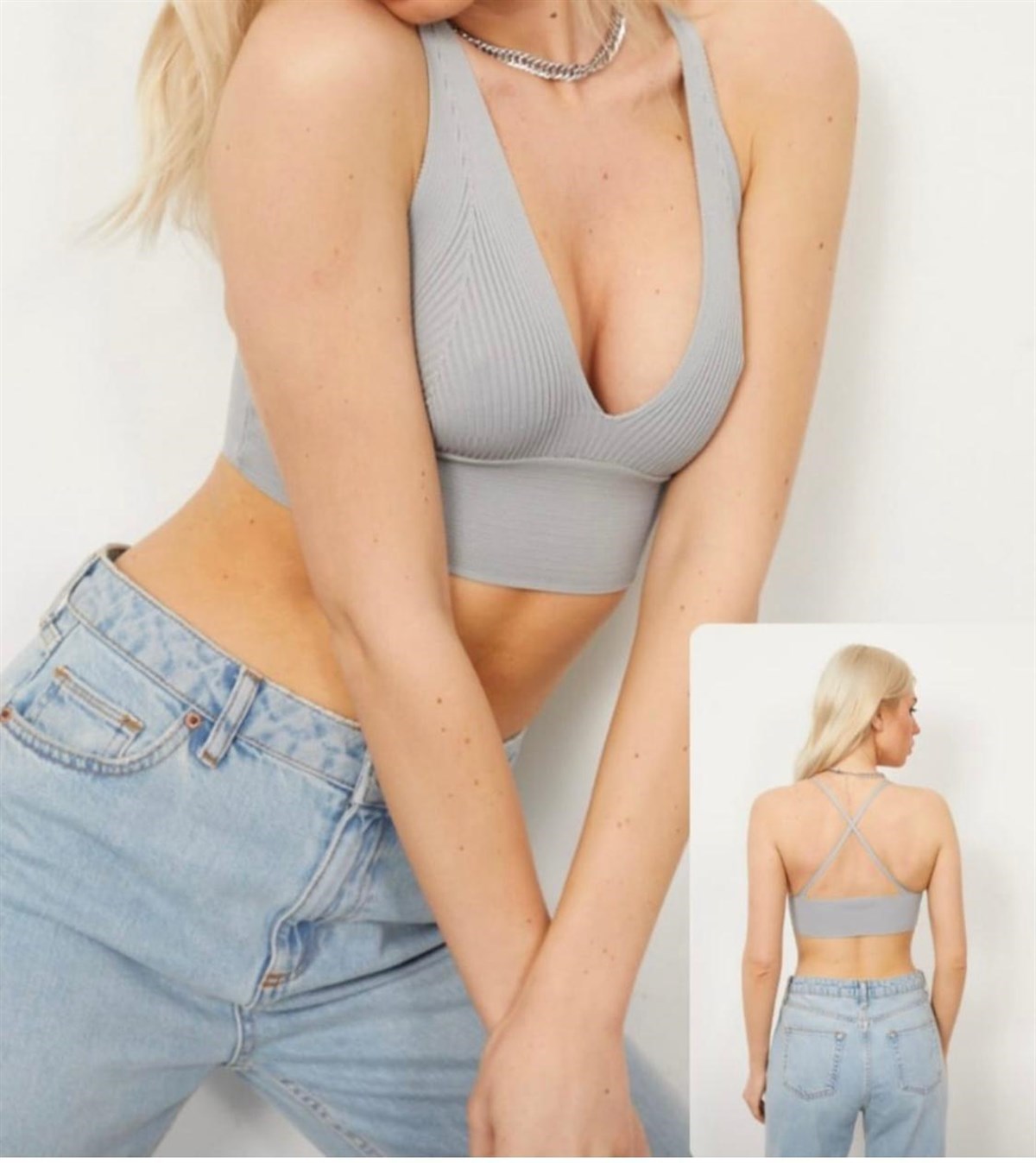 Gri Bustiyer Bralet