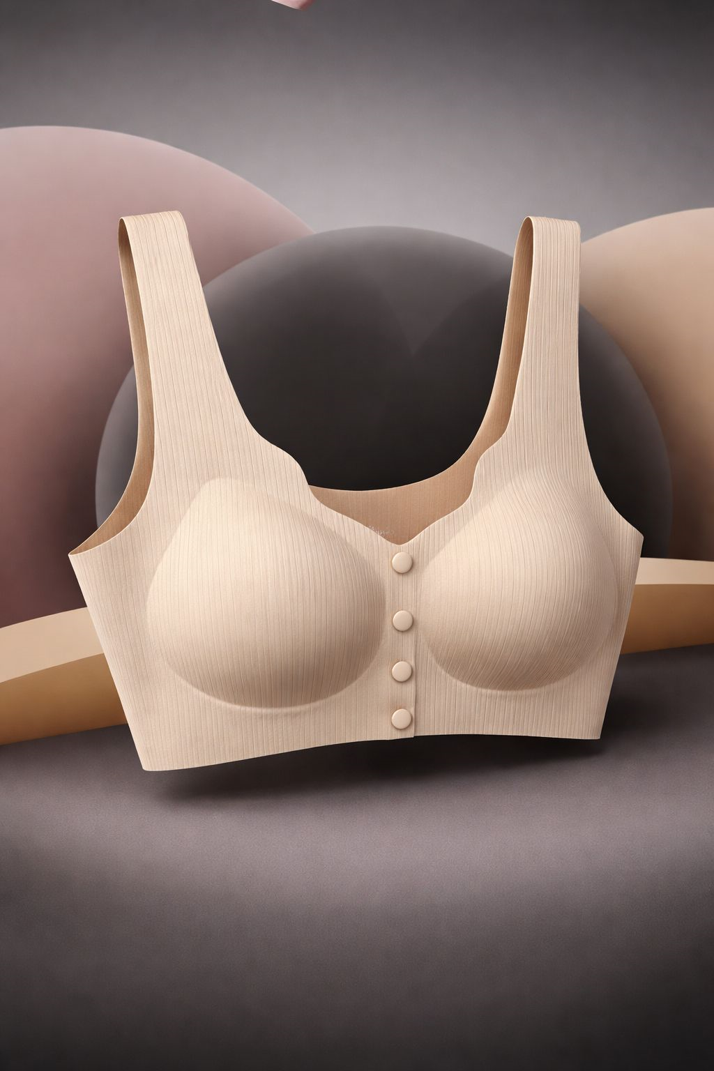 Lazer Düğmeli Ten Desteksiz Sütyen (802W)