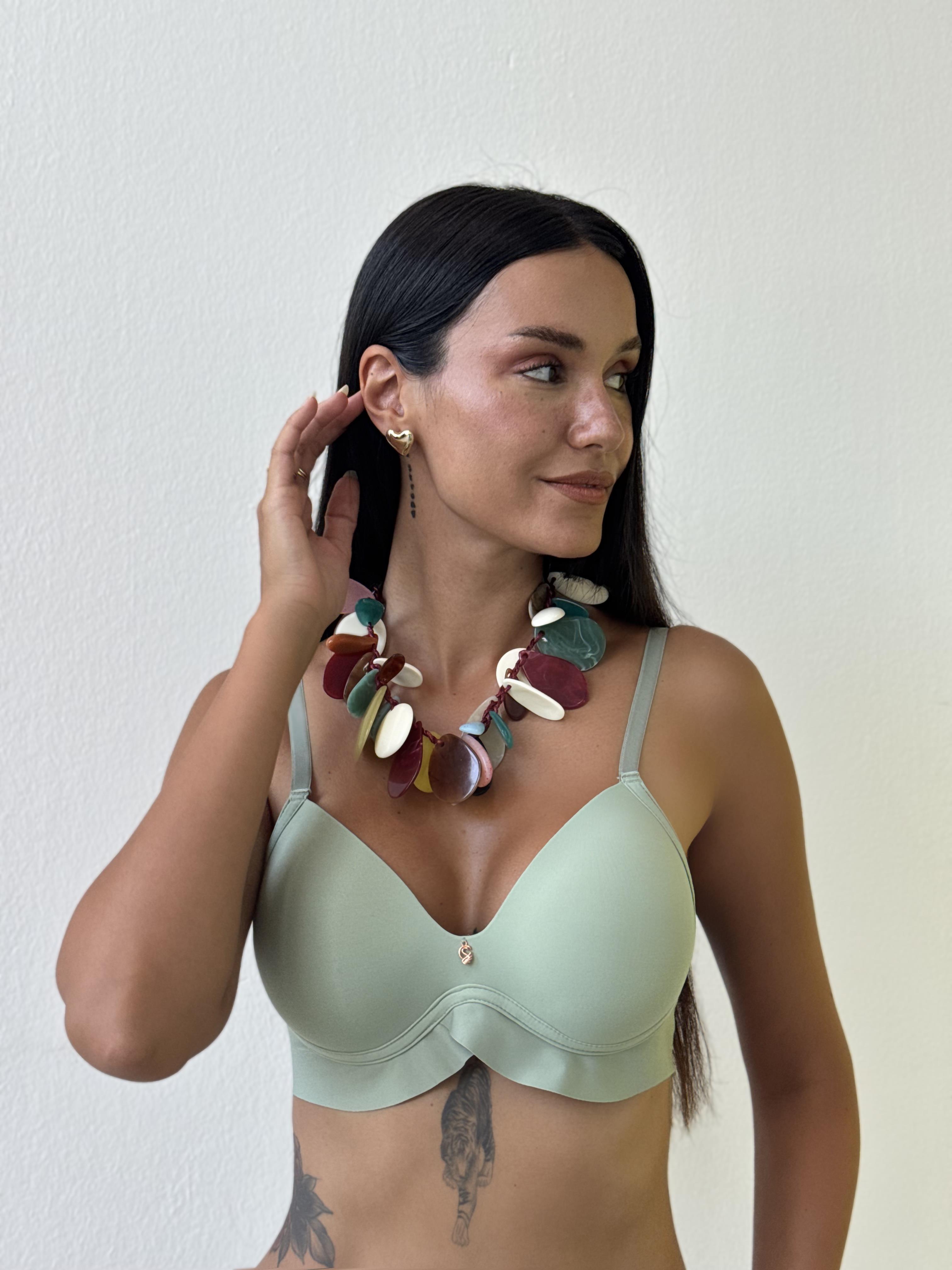 Lazer Kesim Hafif Destekli Mint Sütyen (703)