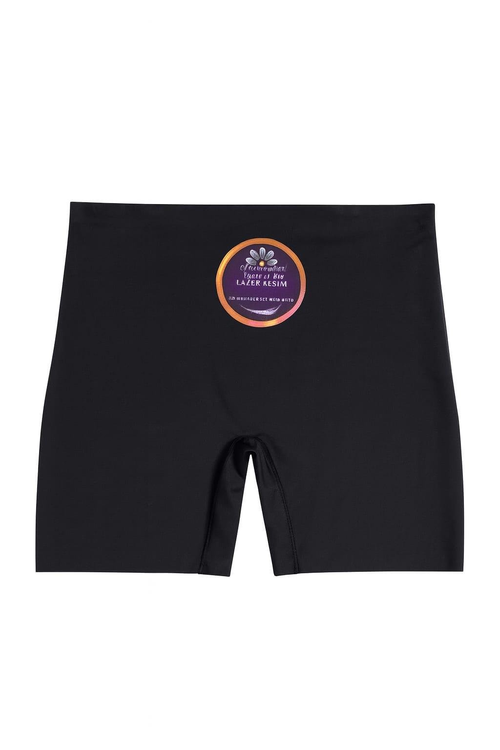 Lazer Kesim Slikonlu Siyah Boxer 2858