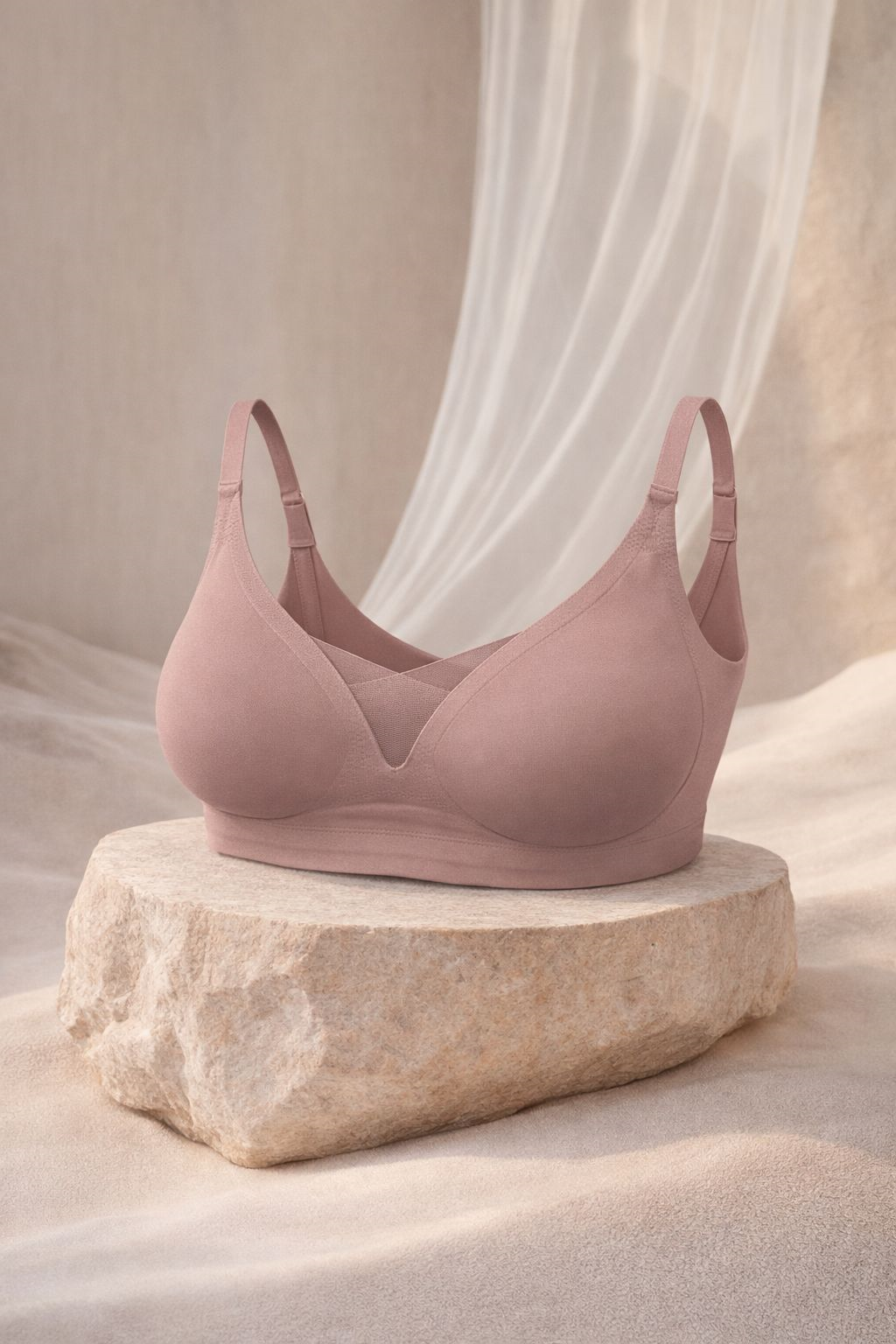 Lazer V Detay Kalın Askılı Kahve Desteksiz Sütyen (804W)