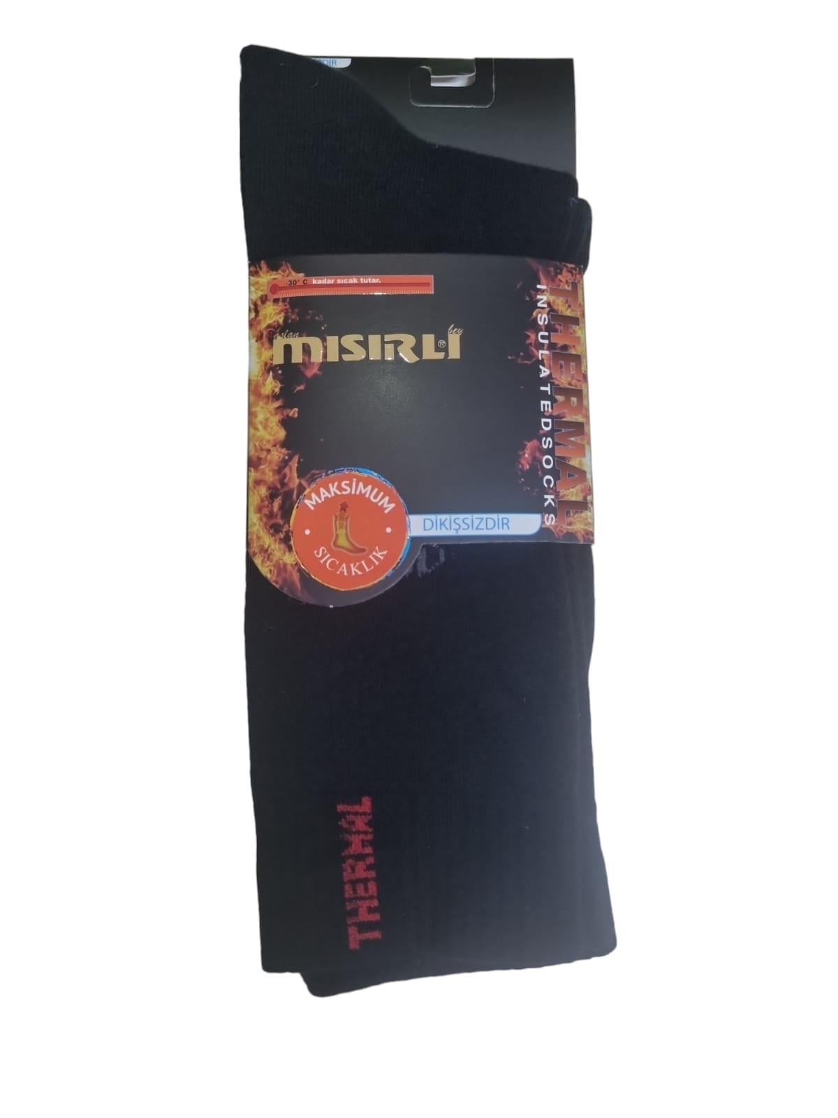 Mısırlı Erkek Siyah Termal Çorap