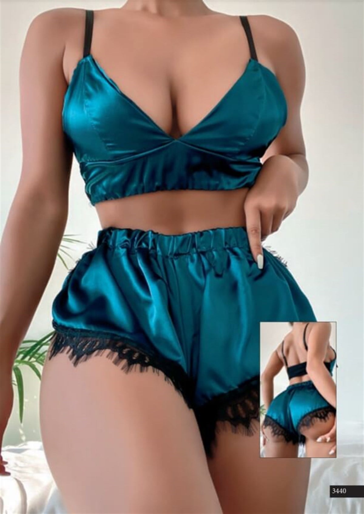 Nightlight Dantel Detaylı Seksi Şort Takım