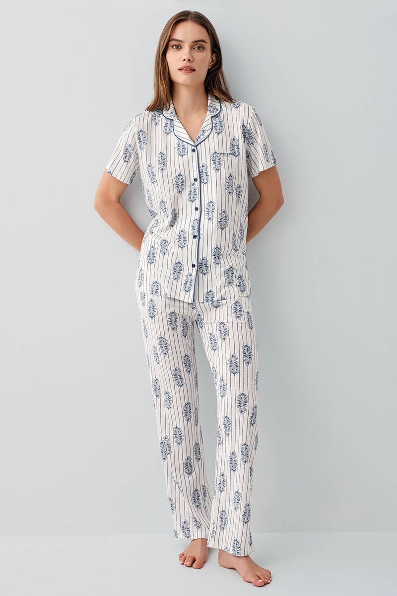 Pierre Cardin Kadın Saks Pijama Takımı