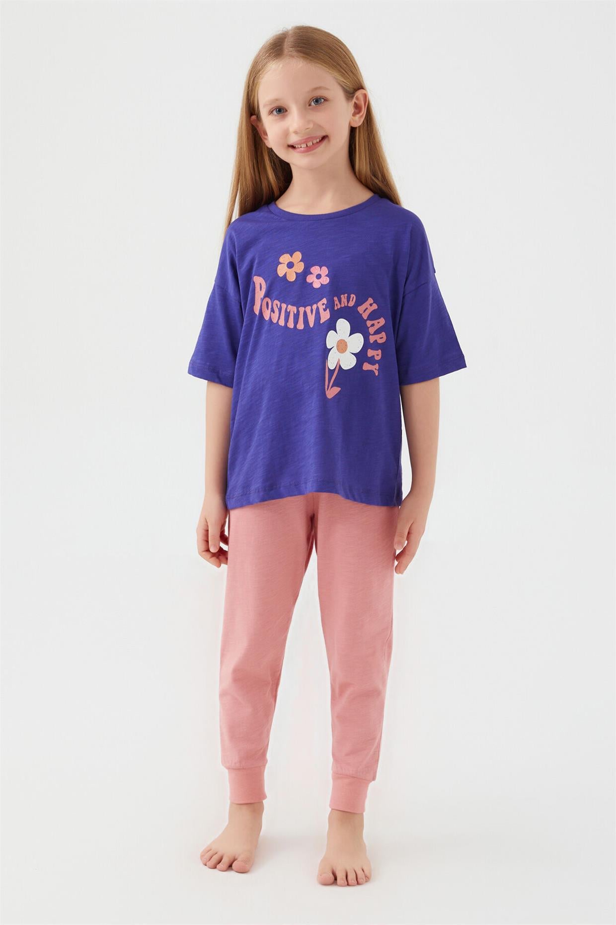 Rolypoly Lacivert Kız Çocuk K.kol Pijama Takım (Garson)