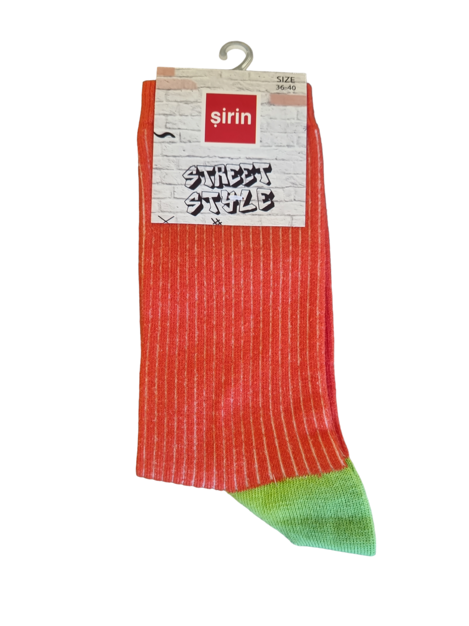 Şirin Street Style Desenli Kiremit Patik (4205-3)