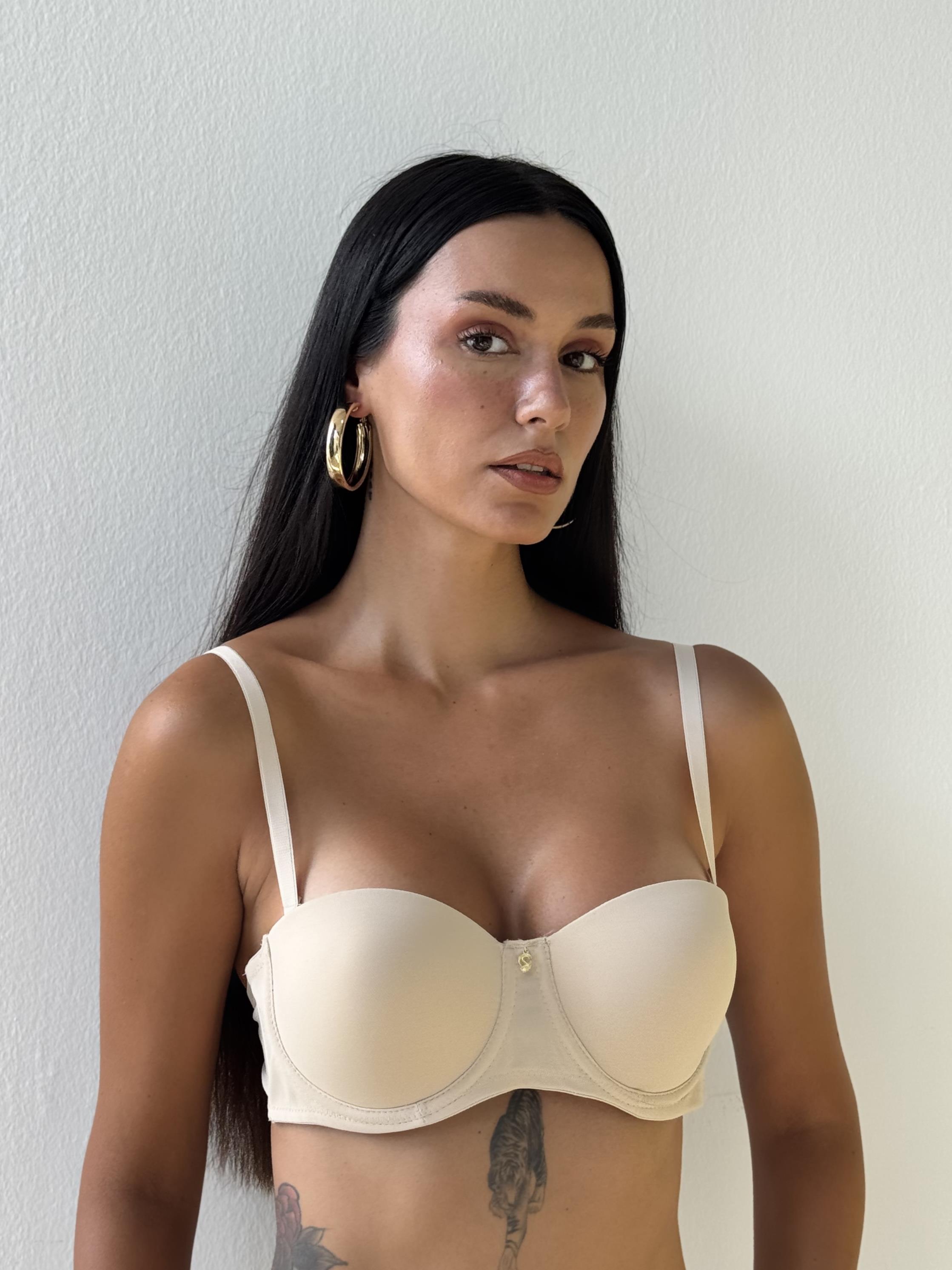 Slikonlu Straplez Destekli Ten Sütyen (728)