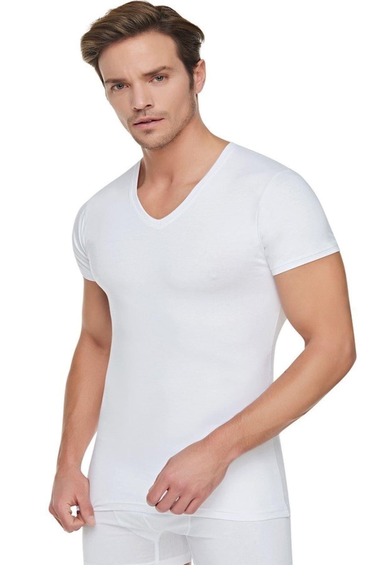 Tutku Erkek V Yaka Beyaz Atlet 0107