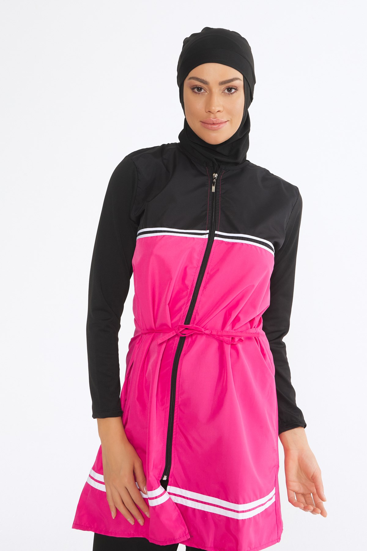 W1105 Cansoy Taytlı Tesettür FUŞYA