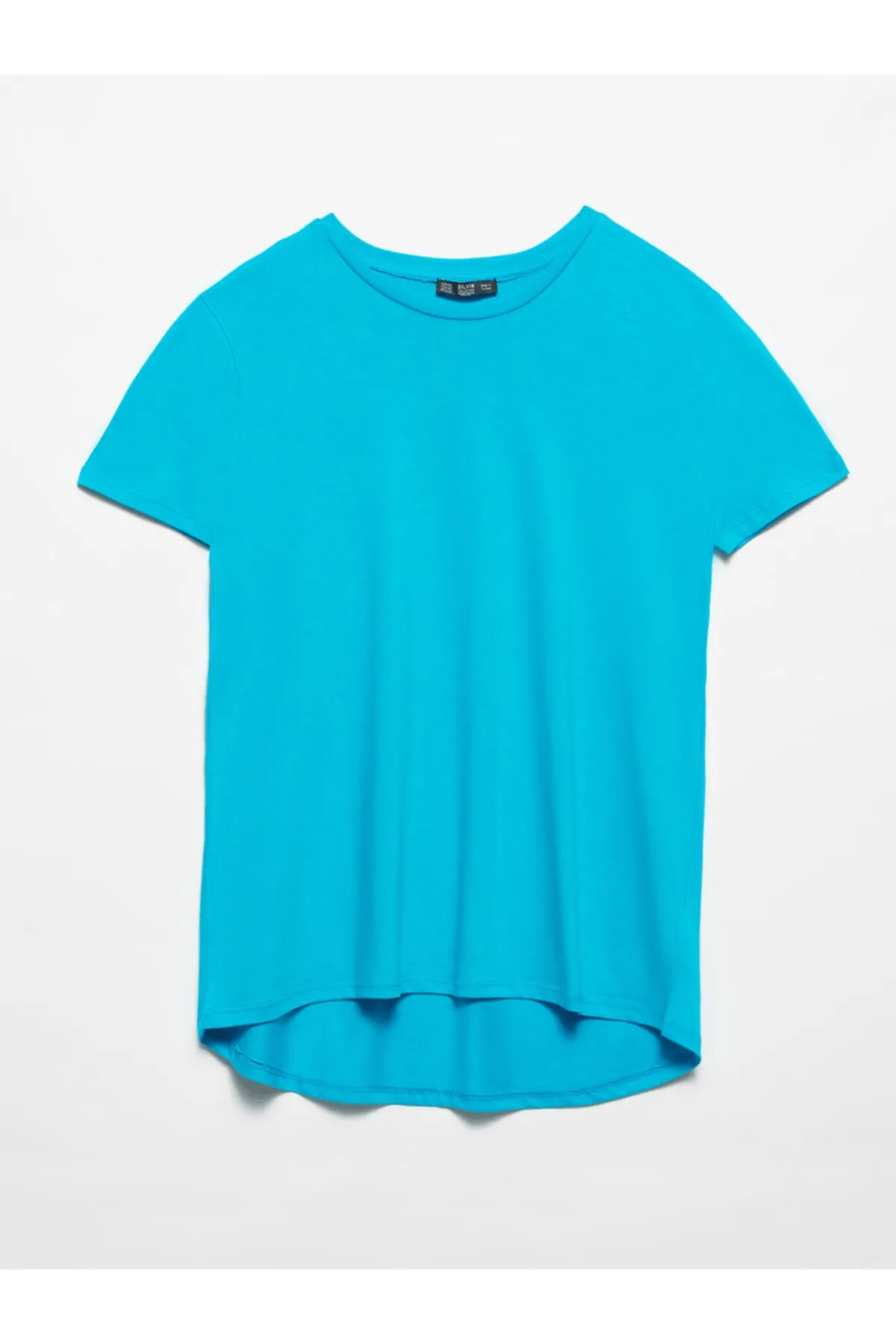 Dilvin Mavi Bisiklet Yaka Basic Kadın T-Shirt 3471KADIN T-SHIRT