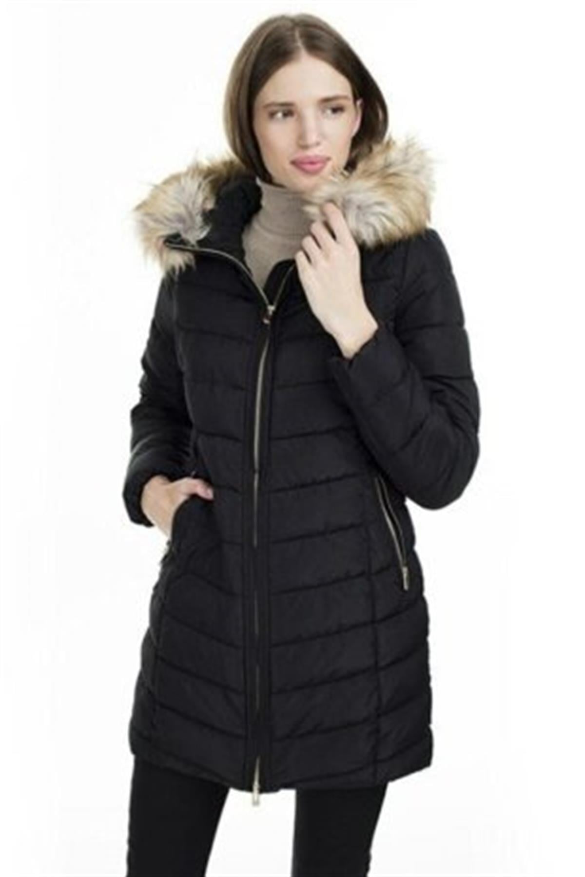 Only kadın siyah uzun mont 15183994 19KBTKS00564-JCK1550ONLY