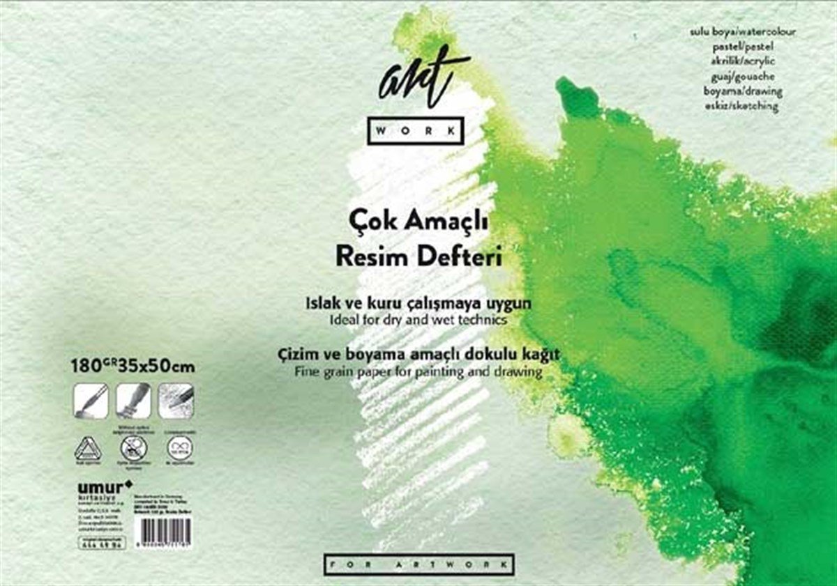 Artwork Çok Amaçlı Resim Defteri 180 gr. 35x50 cm 15 YaprakResim DefteriArtwork