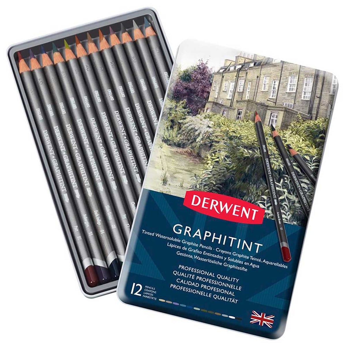 Derwent Graphitint 12'li Teneke KutuDerwent Graphitint 12'li Teneke KutuTeknik Çizim ve Grafik KalemleriDerwent