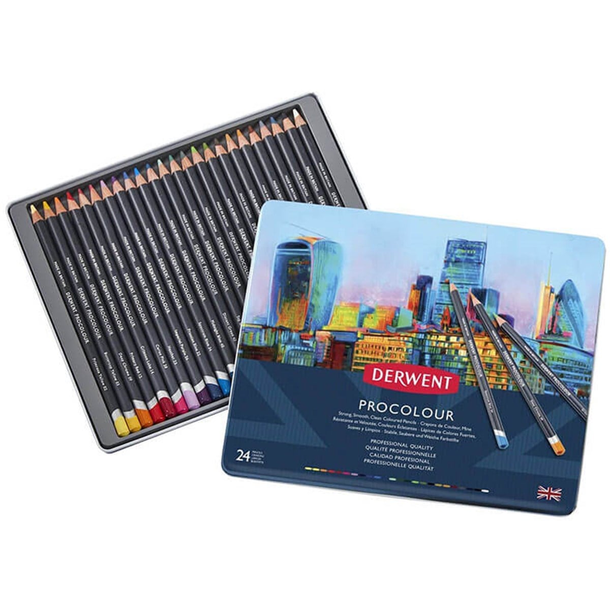 Derwent Procolour Kuru Boya Kalemi 24 RenkDerwent Procolour Pencils 24'lüKuru Boya SetleriDerwent
