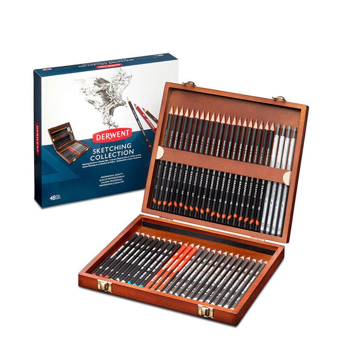 Derwent Sketching 48'li Ahşap Kutu Çizim Kalem SetiDerwent Sketching 48'li Ahşap Kutu Çizim Kalem SetiKuru Boya SetleriDerwent