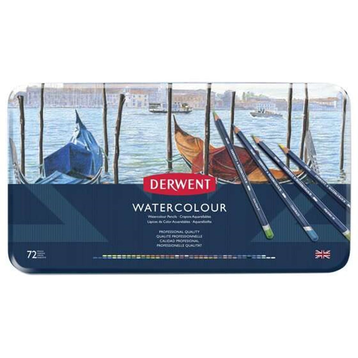 Derwent Watercolor Pencils, 3.4mm Core, Metal Tin, 72 Count