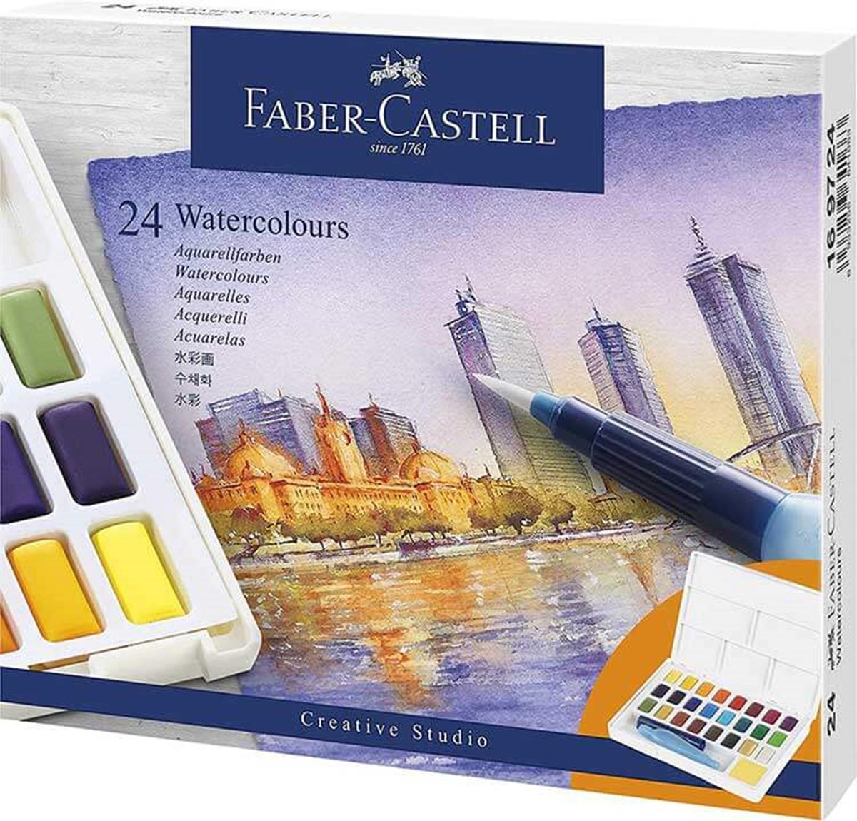 Faber Castell 24 Renk Tablet Sulu Boya + Fırça HediyeliSulu BoyalarFaber Castell