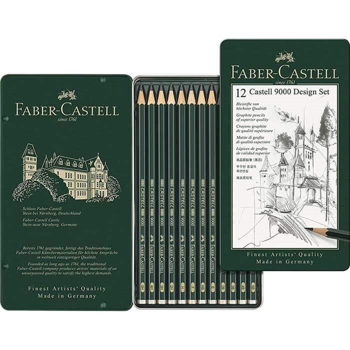 Faber Castell 9000 (5B-5H ) Desing Dereceli Kurşun Kalem SetiKuru Boya SetleriFaber Castell