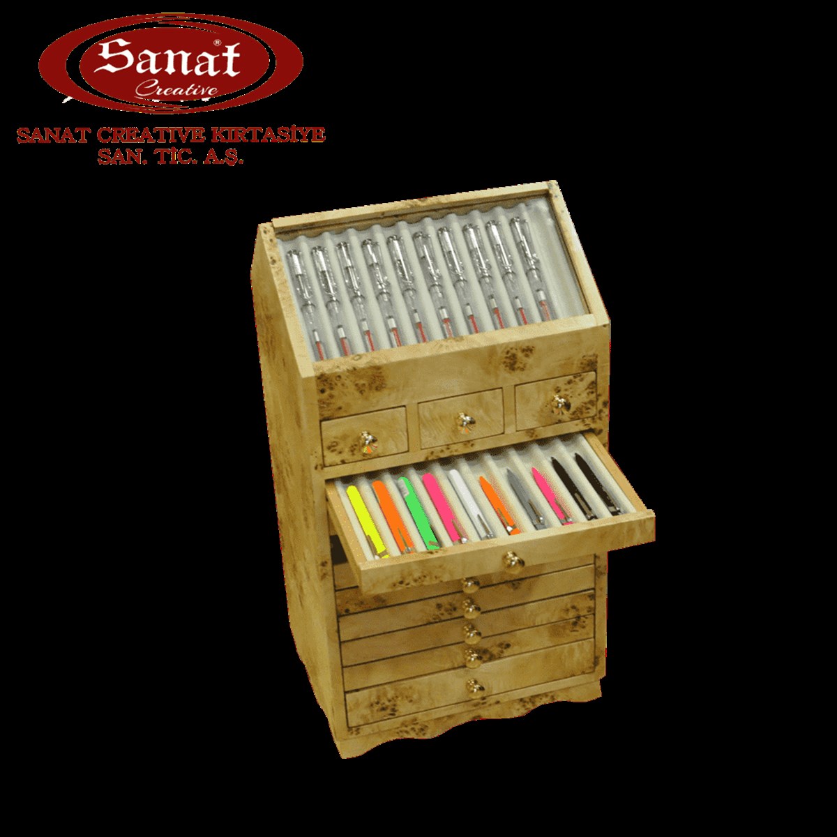 Kişiye Özel Kalem Koleksiyon Dolabı Natural