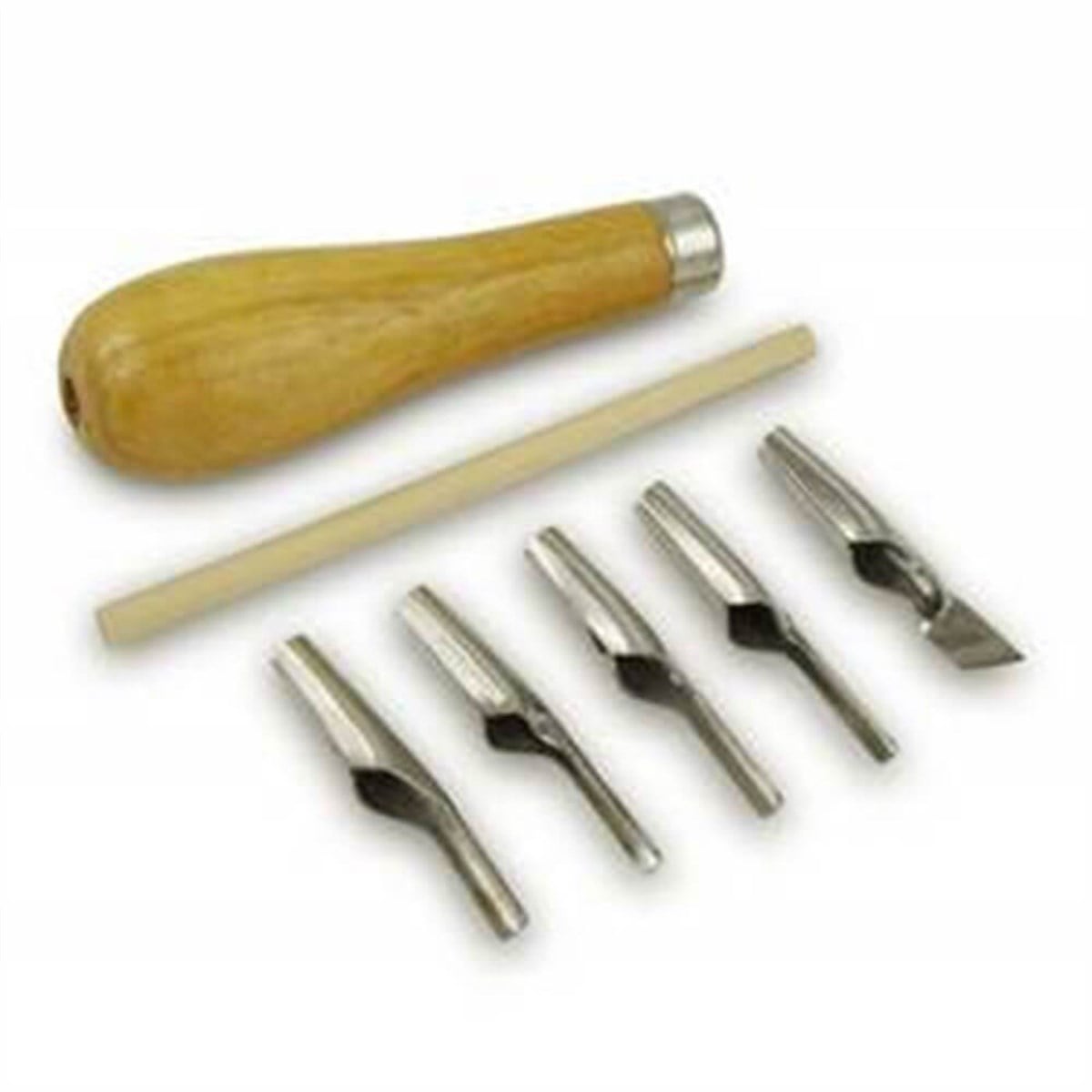 Linol Oyma Seti Ahşap Saplı 5'liLinol Oyma Seti Ahşap Saplı 5'liLinol - GravürKing Knife