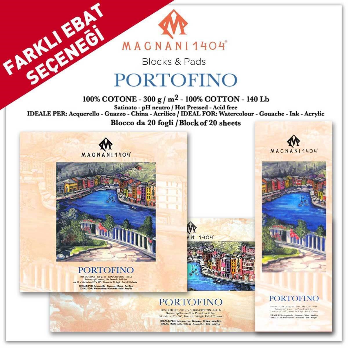 Magnani 1404 PORTOFINO Hot Pressed Cotton Akrilik ve Sulu Boya Blokları 300g 20 YaprakSulu Boya BloklarıMagnani 1404