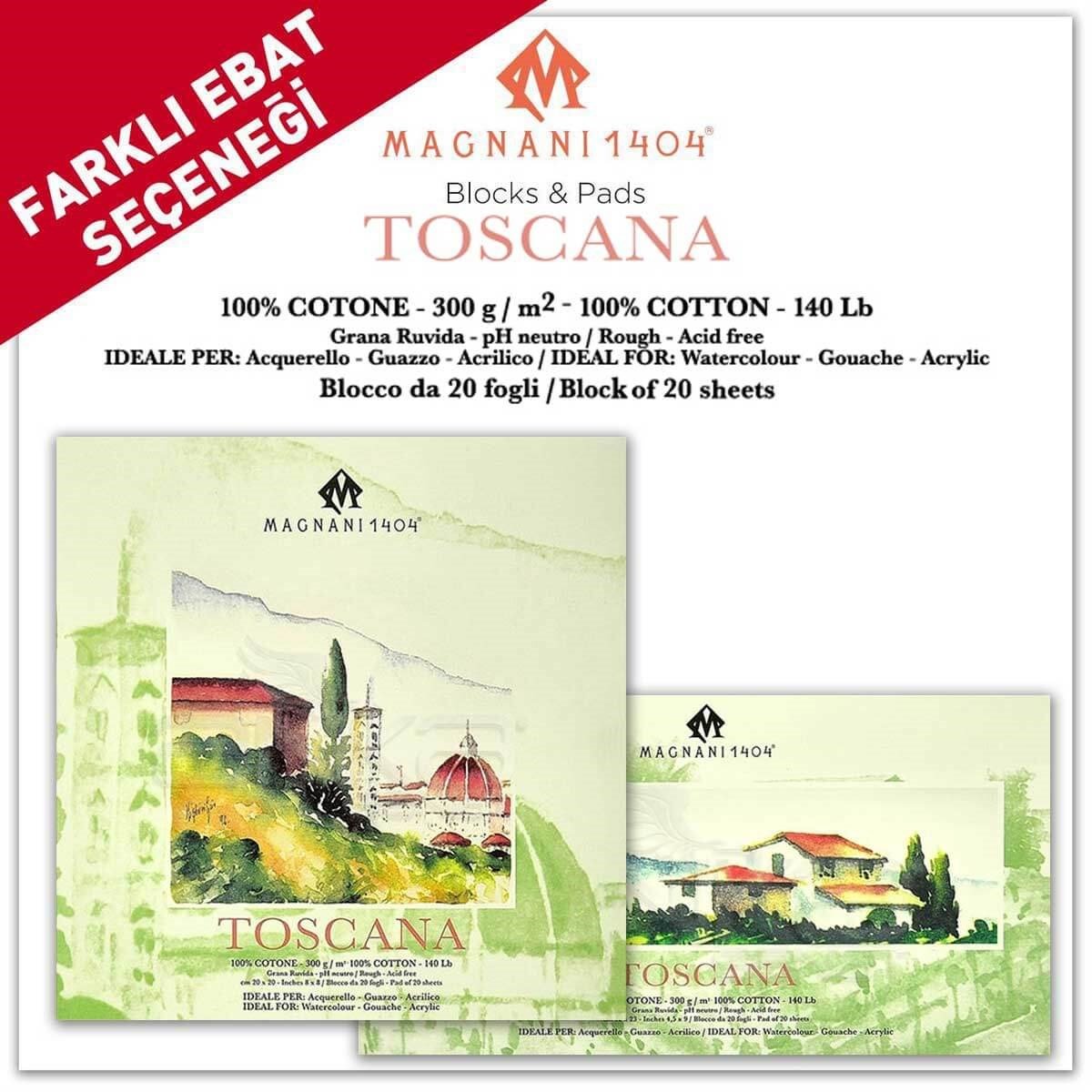 Magnani 1404 TOSCANA Rough Cotton Akrilik ve Sulu Boya Blokları 300g 20 YaprakSulu Boya BloklarıMagnani 1404