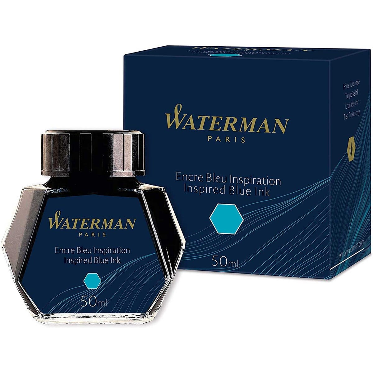 WatermanS0110810Waterman Dolma Kalem Mürekkep, İlham Mavisi, 50ml Şişe