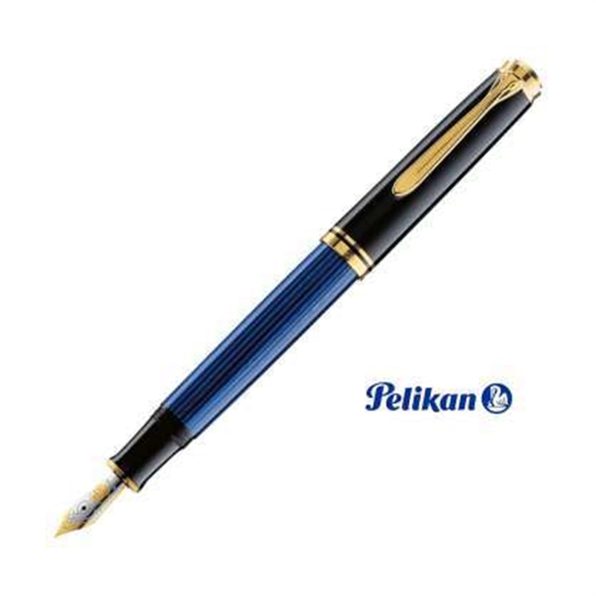 Pelikan M200 Mavi Dolma Kalem 14 Ayar Altın Kaplama Uç ve Metal Aksam