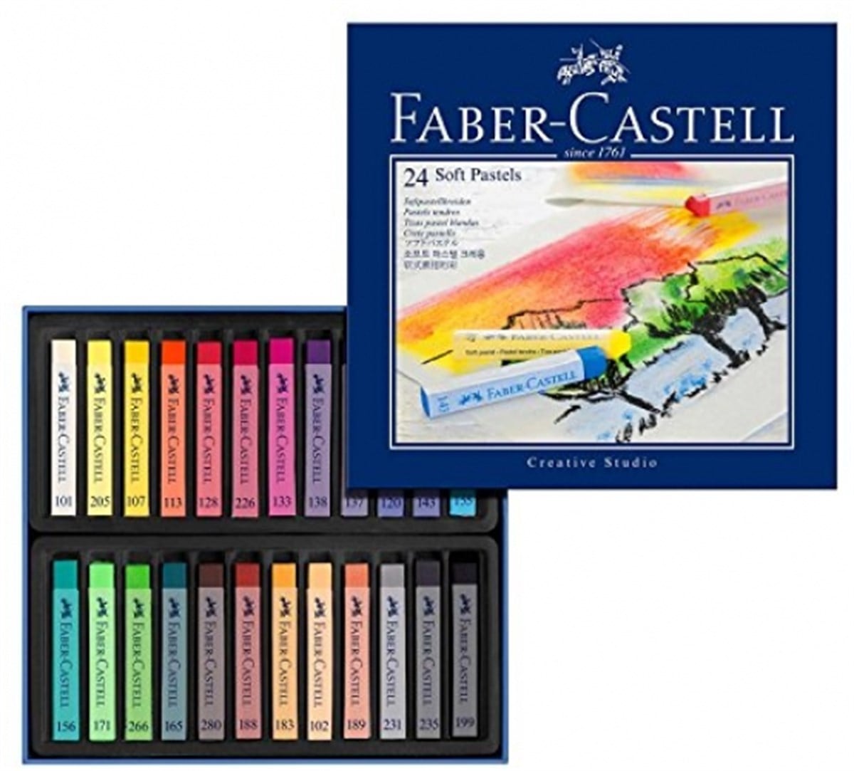 Faber Castell128324Faber Castell Soft Pastels, 24 Renk Toz Pastel Set