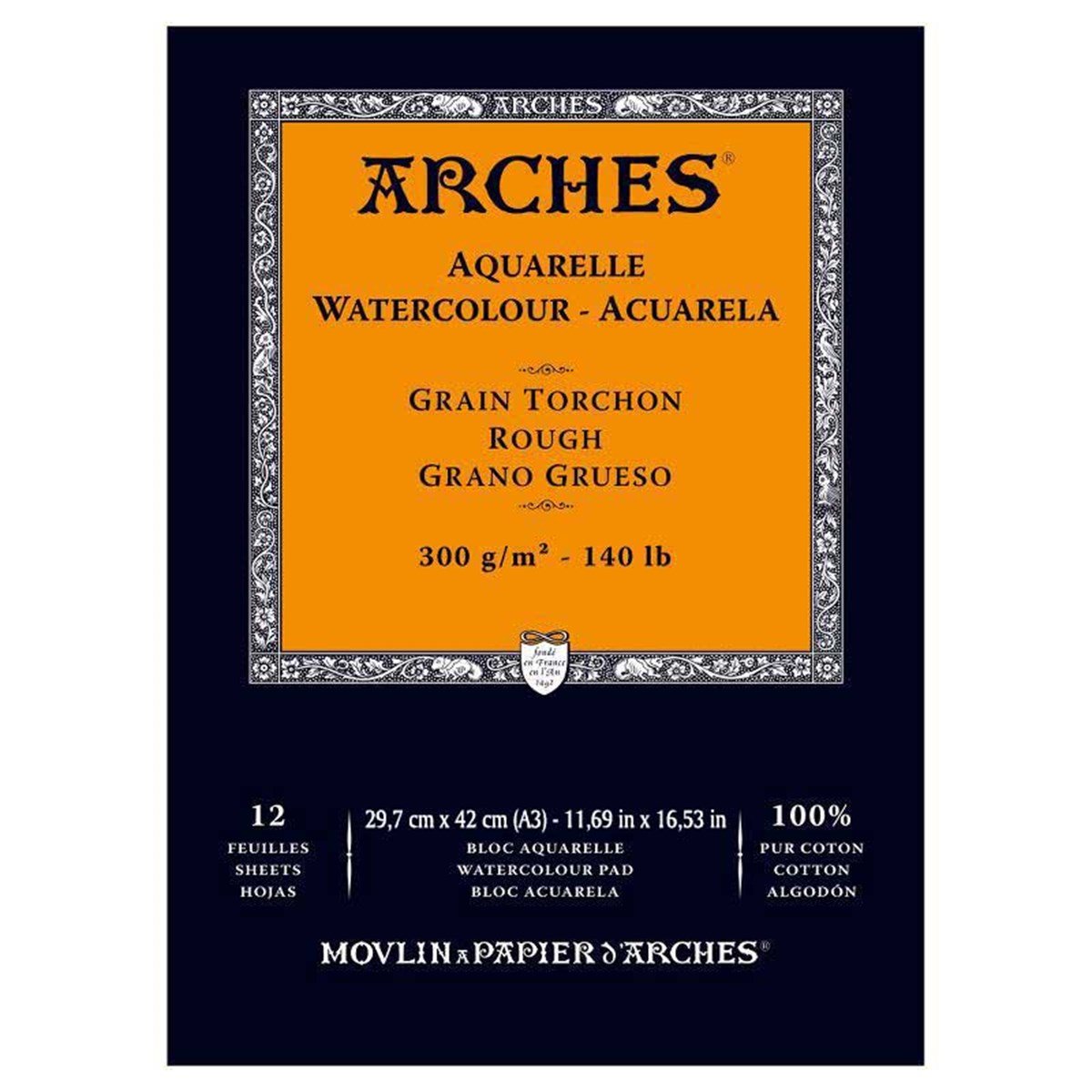 Arches1795104Arches Suluboya Blok Defter 29,7x42 cm 300 gr 12 Yaprak Kalın Doku A3