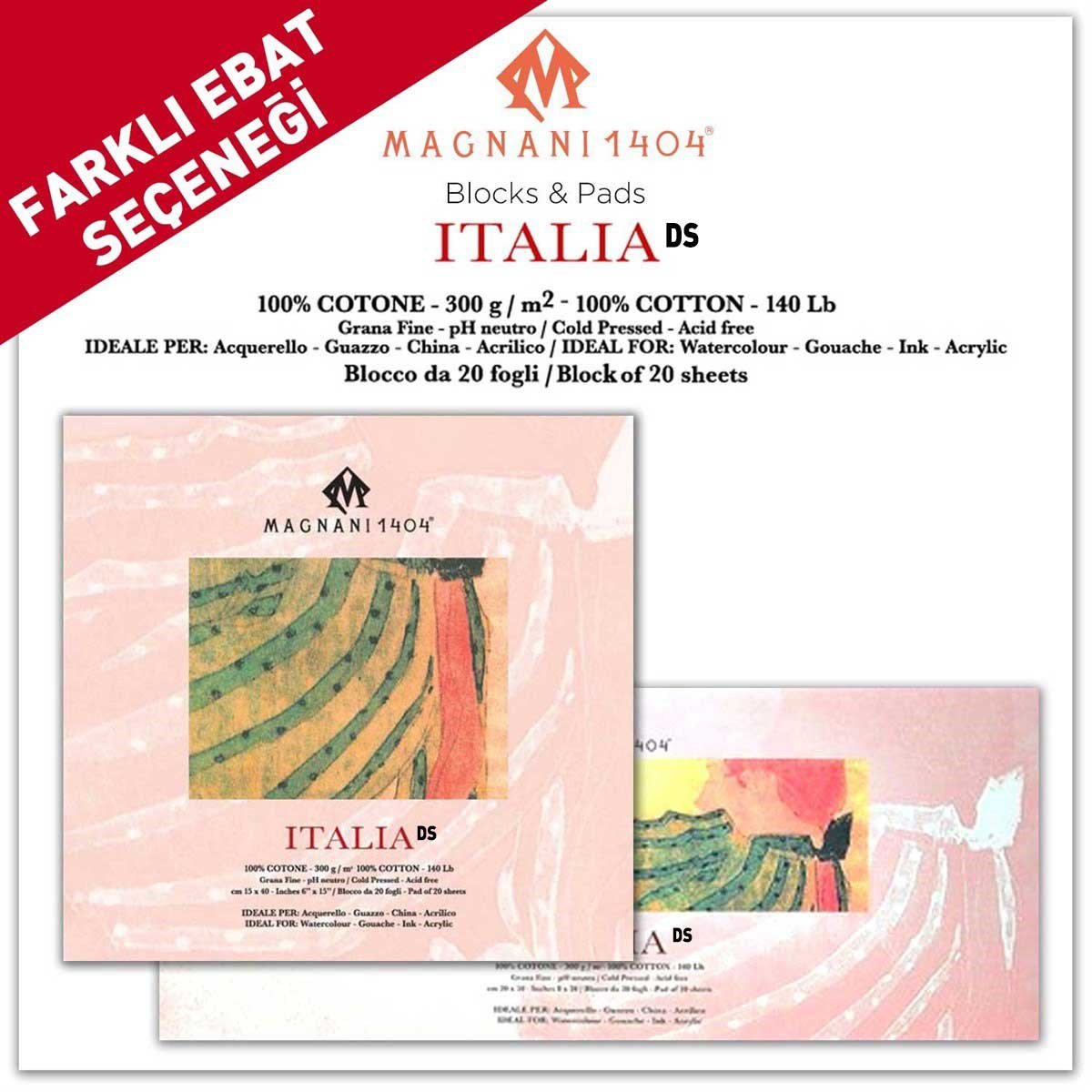 Magnani 140450501515DSMagnani 1404 ITALIA DS Cold Pressed Cotton Çizim Blok 300g 20 Yaprak