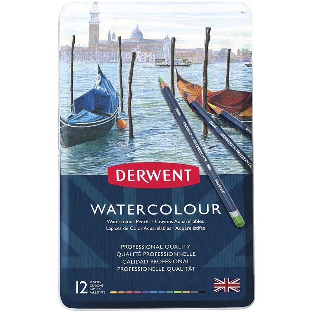 Derwent32881Derwent Watercolour 12'li Sulandırılabilir Kuru Boya