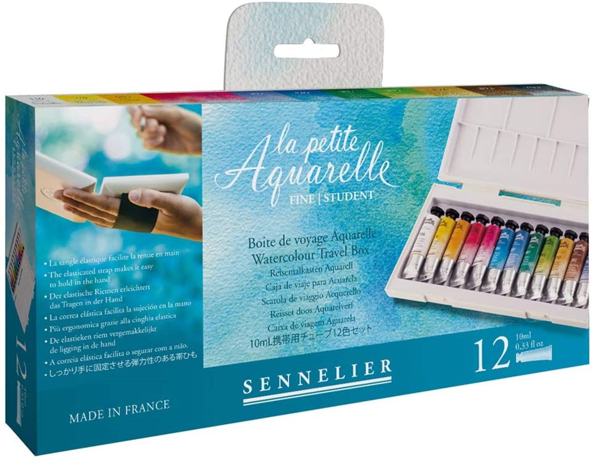 SennelierN131682Sennelier La Petite Suluboya 12Renk 10ml Tüp Fırça Hediyeli
