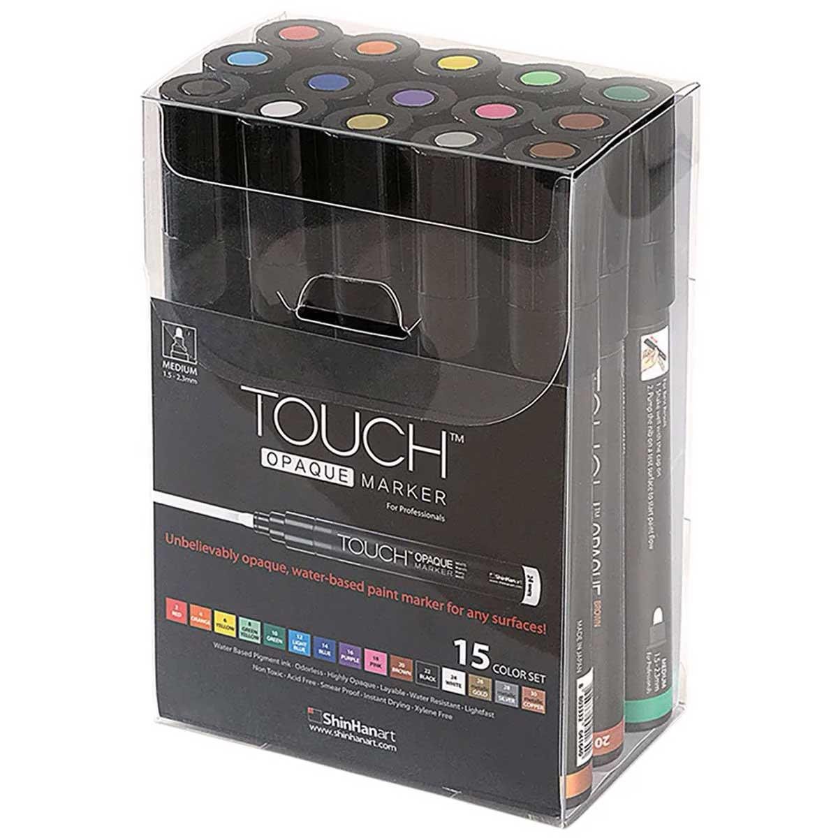 Touch Opaque Marker 15'li Set Medium (1.5 - 2.2 mm)Touch Opaque Marker 15'li Set Medium (1.5 - 2.2 mm)Marker KalemShinHanArt
