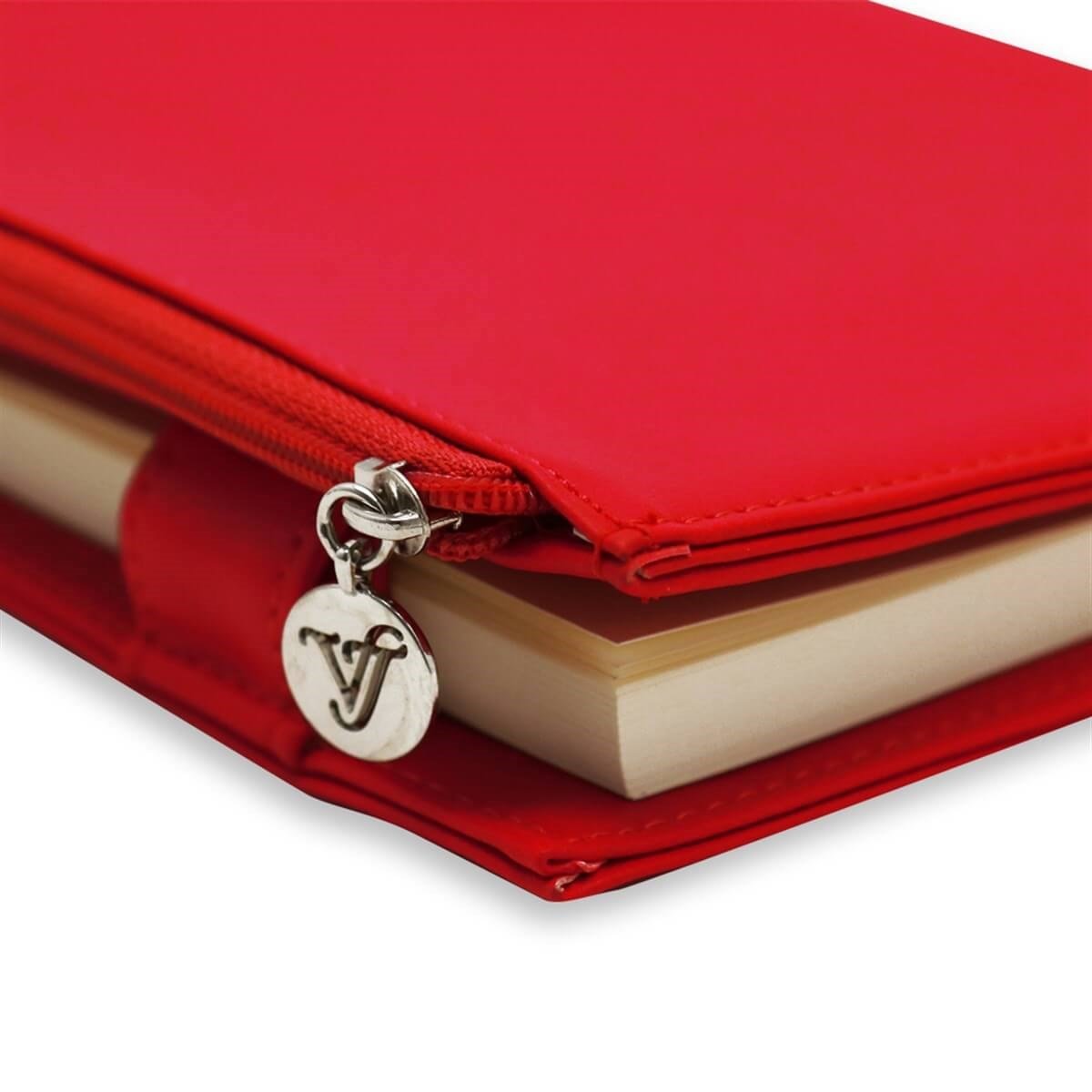 Victoria's Journals 14x20 Zipco Leatherette - KırmızıDefterVictoria's Journals