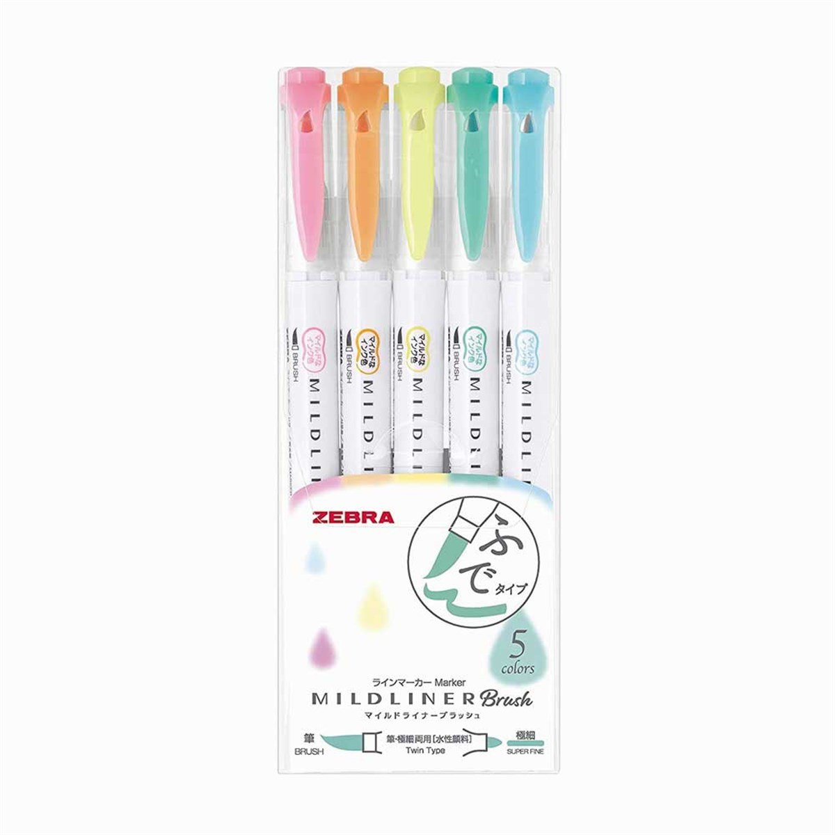 Zebra Mildliner Brush Çift Taraflı Fırça Uçlu Kalem Seti Pastel Renkler 4917Zebra Mildliner Brush Çift Taraflı Fırça Uçlu Kalem Seti Pastel Renkler 4917Marker KalemZEBRA