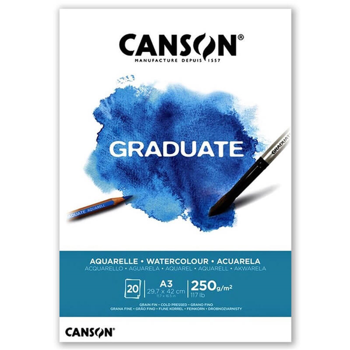 Canson Graduate Aquarelle Suluboya Bloğu A3 250gr 20 SayfaCanson Graduate Aquarelle Suluboya Bloğu A3 250gr 20 SayfaSulu Boya BloklarıCanson