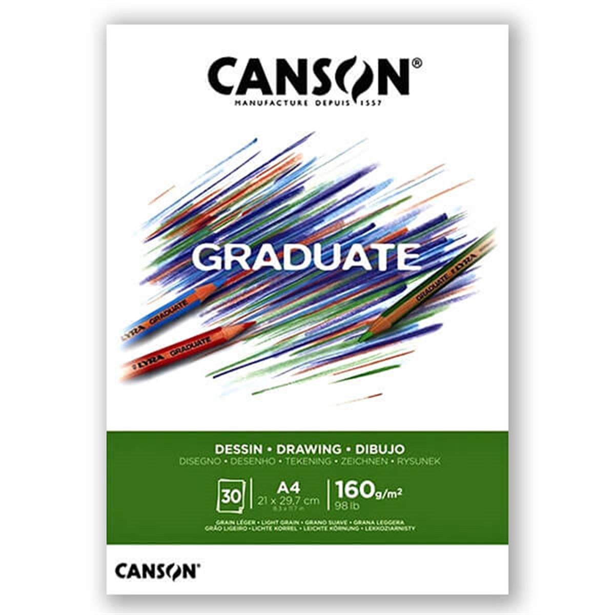 Canson Graduate Çizim Defteri 160gr A4 30 YaprakCanson Graduate Çizim Defteri 160gr A45 30 YaprakTeknik Çizim BloklarıCanson