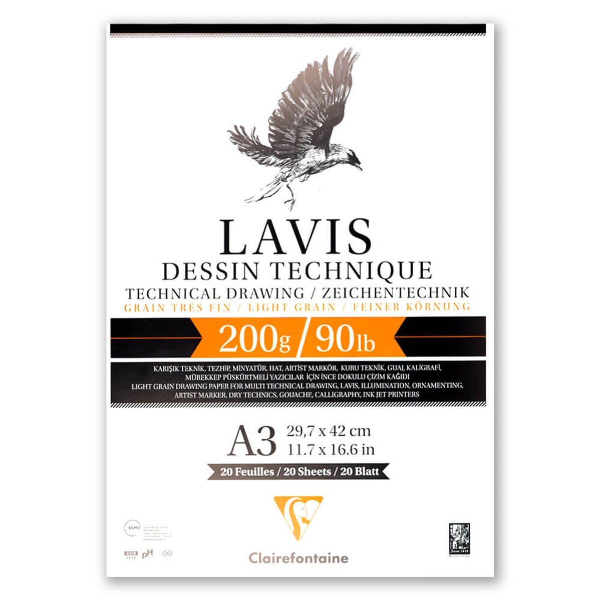 Clairefontaine LAVIS DESSIN TECHNIQUE A3 200 gr. Çizim DefteriClairefontaine LAVIS DESSIN TECHNIQUE A3 200 gr. Çizim DefteriTeknik Çizim BloklarıClairefontaine