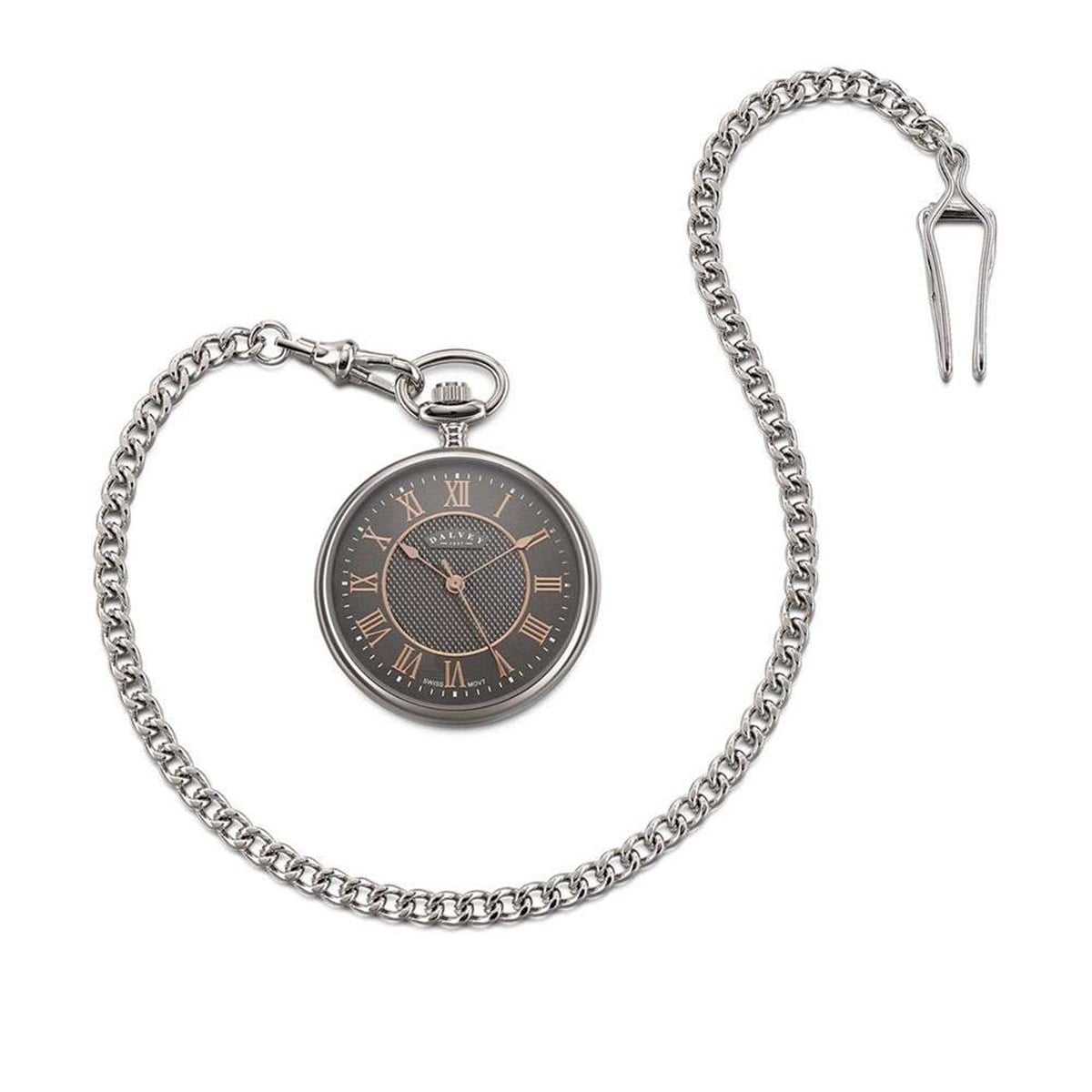 Dalvey Compact Pocket Watch Grey Rose Gold