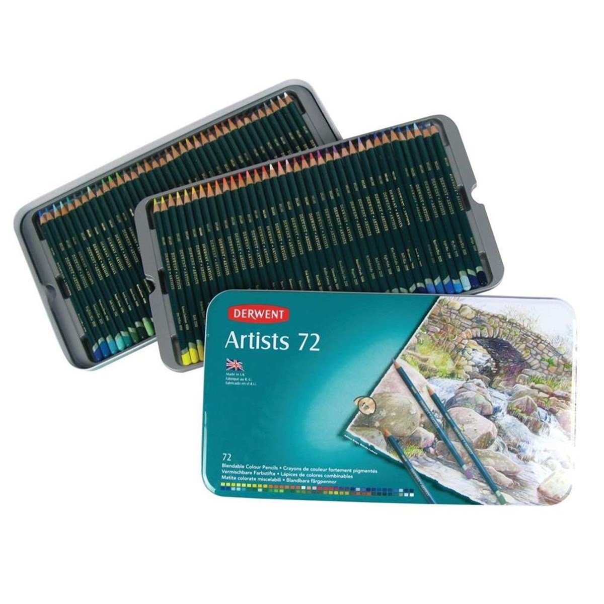 Derwent Artists 72 Colour Pencils Artist Kuru Boya Kalemi Teneke Kutu