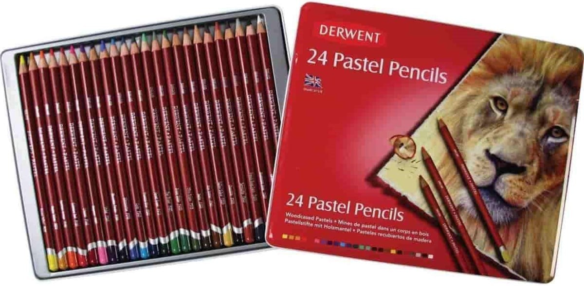 Derwent Pastel Pencil 24'lü Teneke Kutu Pastel Kalem Seti