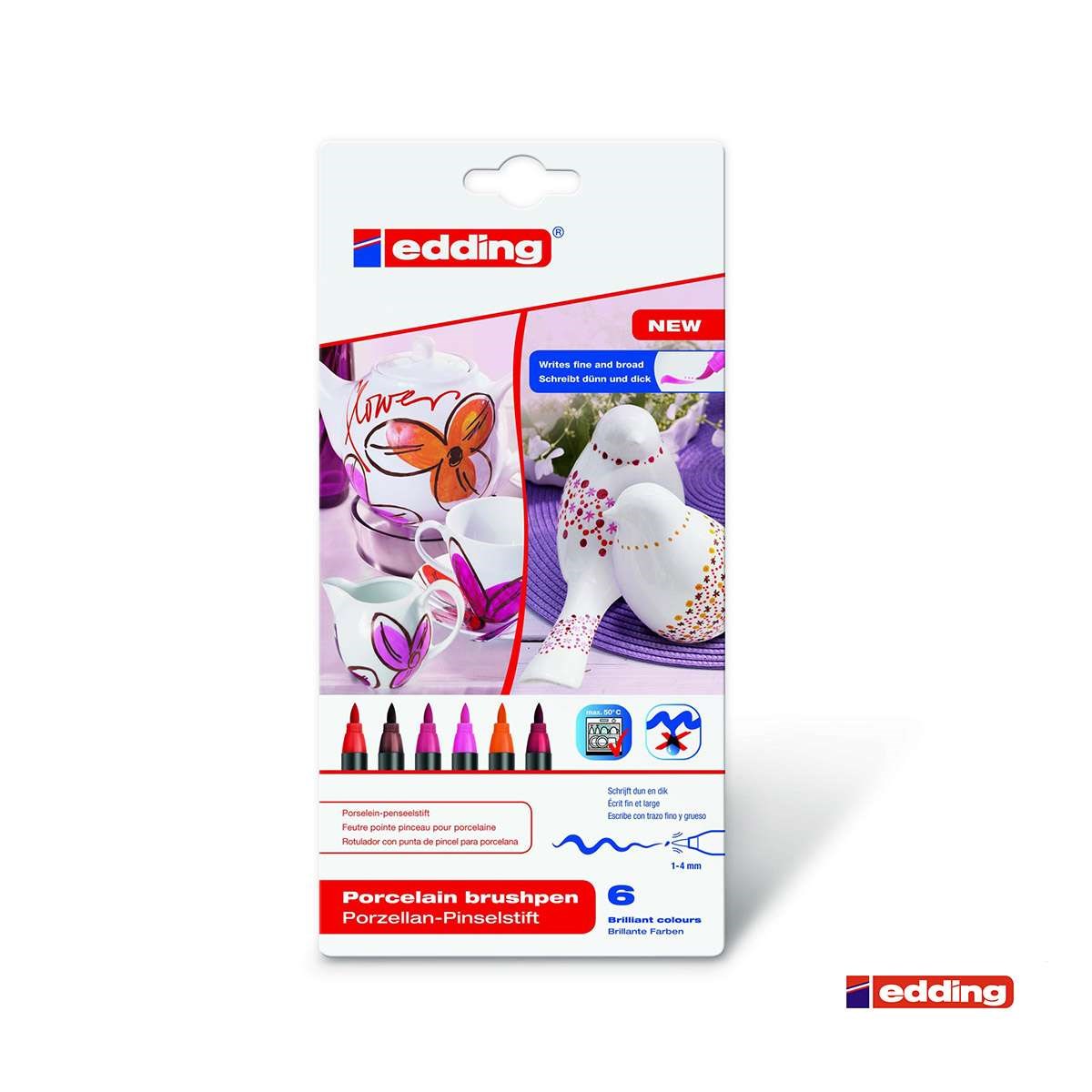 Edding Porselen Kalemi 6 Renk Sıcak Renkler