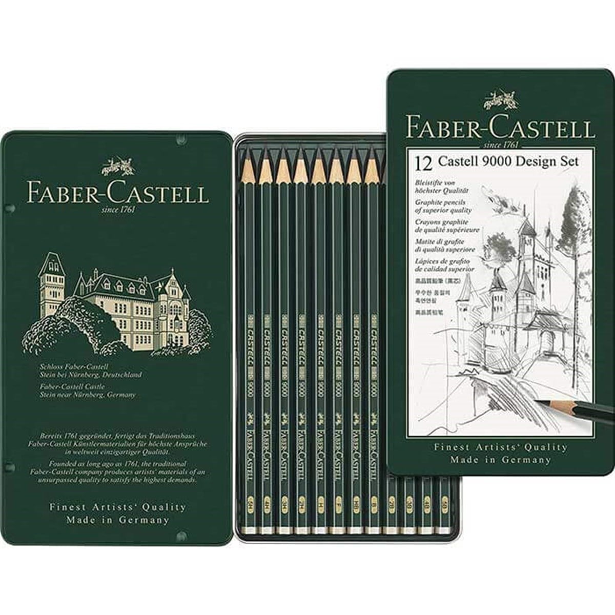 Faber Castell 9000 (5B-5H ) Desing Dereceli Kurşun Kalem SetiKuru Boya SetleriFaber Castell