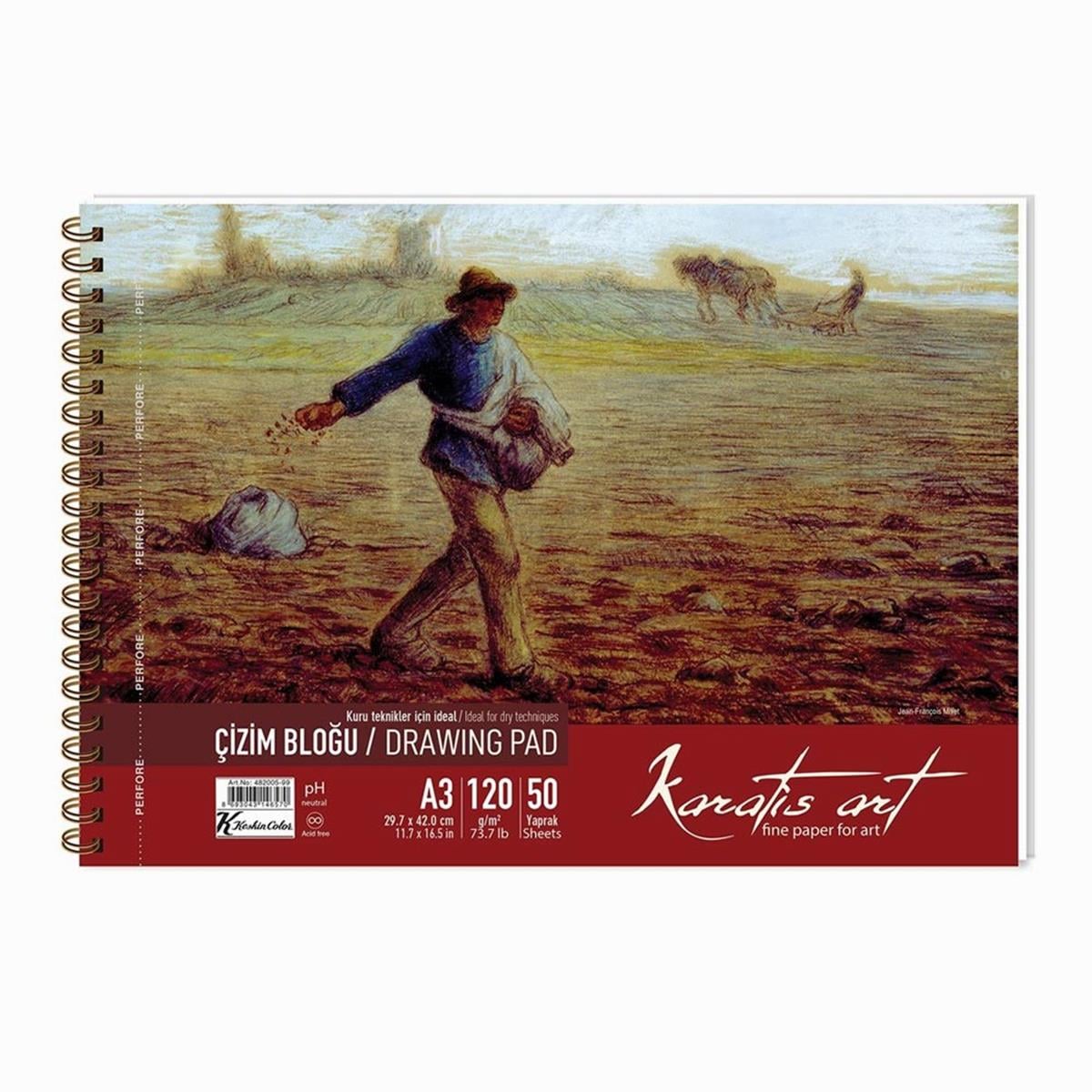 Karatis Art A3 Spiralli Çizim Blok 120Gr/50 YaprakKaratis Art A3 Spiralli Çizim Blok 120Gr/50 YaprakResim DefteriKeskin Color